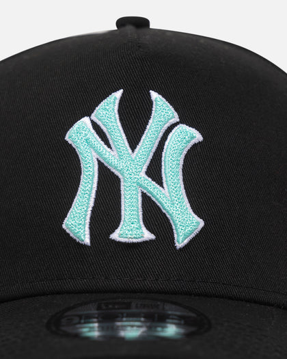 New Era New York Yankees 9FORTY A-Frame Snapback Black/Aqua Blue