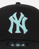 New Era New York Yankees 9FORTY A-Frame Snapback Black/Aqua Blue