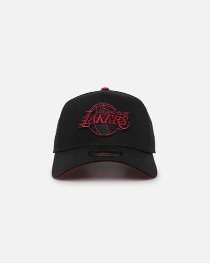 New Era Los Angeles Lakers 'Satin Scarlet' 9FORTY A-Frame Snapback Black/Scarlet