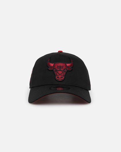 New Era Chicago Bulls 'Satin Scarlet' 9FORTY A-Frame Snapback Black/Scarlet