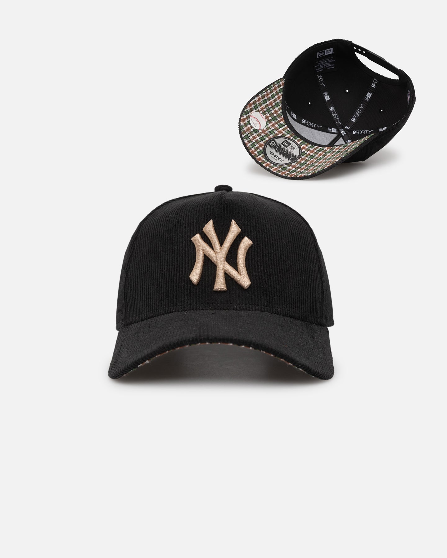 New Era New York Yankees 'Black Cord Plaid UV' 9FORTY A-Frame