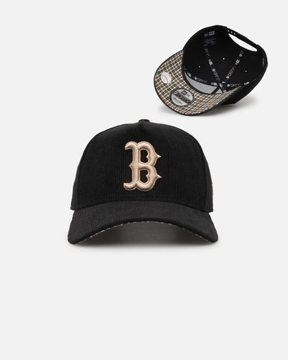 New Era Boston Red Sox 'Black Cord Plaid UV' 9FORTY A-Frame Snapback Black/Plaid