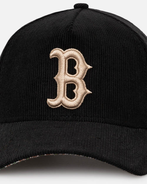 New Era Boston Red Sox 'Black Cord Plaid UV' 9FORTY A-Frame Snapback Black/Plaid