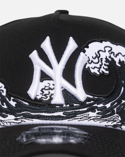 New Era New York Yankees "Wave" 9FORTY A-Frame Snapback Black/White