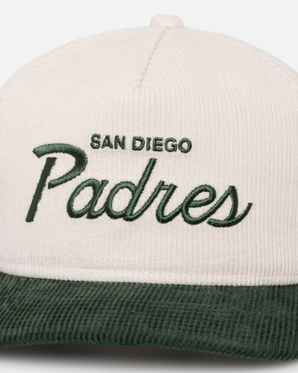 New Era San Diego Padres 'Currency Corduroy' Golfer Pre-Curved Snapback Chrome White
