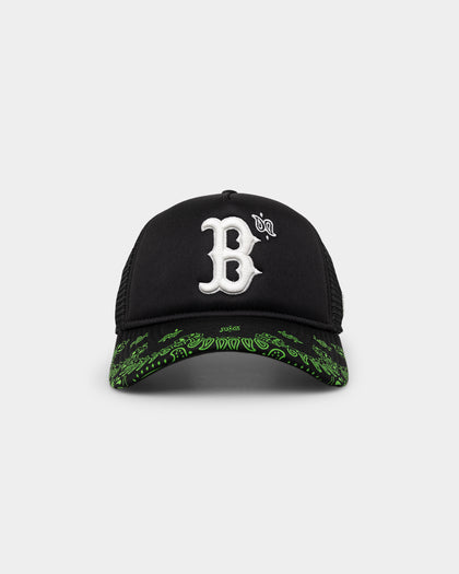 New Era Boston Red Sox 9FORTY A-Frame Trucker Snapback Black/Neon Green