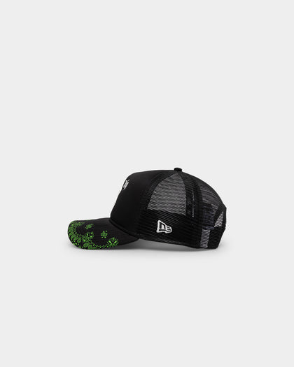 New Era Boston Red Sox 9FORTY A-Frame Trucker Snapback Black/Neon Green