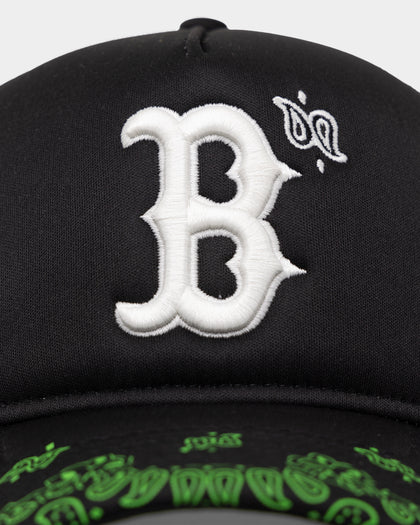 New Era Boston Red Sox 9FORTY A-Frame Trucker Snapback Black/Neon Green