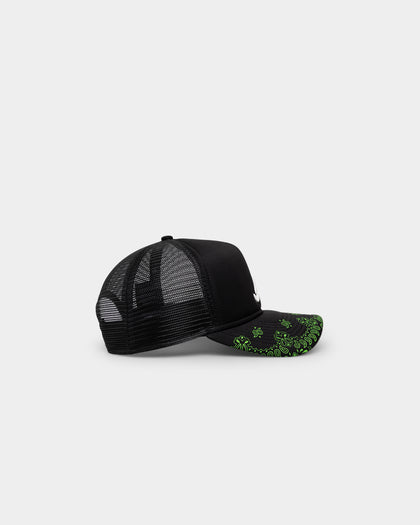 New Era Atlanta Braves 9FORTY A-Frame Trucker Snapback Black/Neon Green
