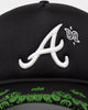 New Era Atlanta Braves 9FORTY A-Frame Trucker Snapback Black/Neon Green