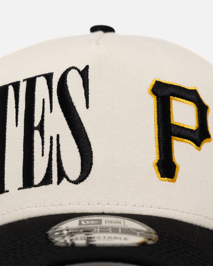 New Era Pittsburgh Pirates 'Tall Text' 9FORTY A-Frame Snapback Chrome White/OTC