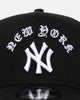New Era New York Yankees 'Gothic Arch' 9FORTY A-Frame Snapback Black/White