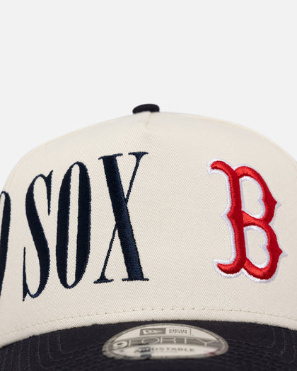 New Era Boston Red Sox 'Tall Text' 9FORTY A-Frame Snapback Chrome White/OTC
