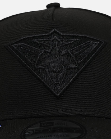 New Era Essendon Bombers 'Triple Black' 9FORTY A-Frame Snapback Black