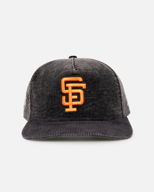 New Era San Francisco Giants 'Washed Corduroy Golfer' Pre-Curved Golfer Snapback Washed Black