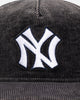 New Era New York Yankees 'Washed Corduroy Golfer' Pre-Curved Golfer Snapback Washed Black