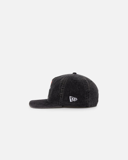 New Era Houston Astros 'Washed Corduroy Golfer' Pre-Curved Golfer Snapback Washed Black