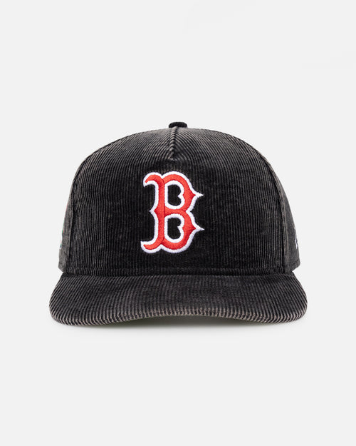 New Era Boston Red Sox 'Washed Corduroy Golfer' Pre-Curved Golfer Snapback Washed Black
