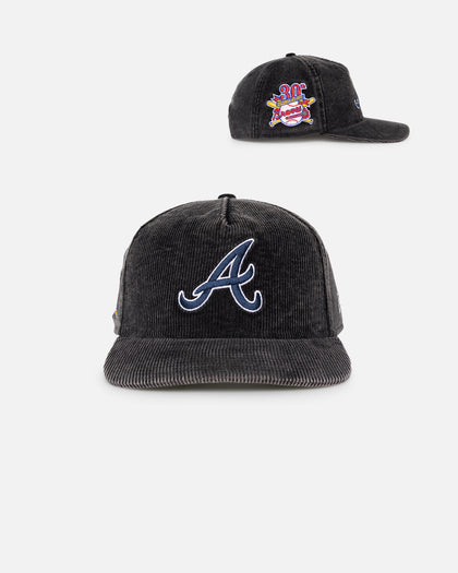 New Era Atlanta Braves 'Washed Corduroy Golfer' Pre-Curved Golfer Snapback Washed Black