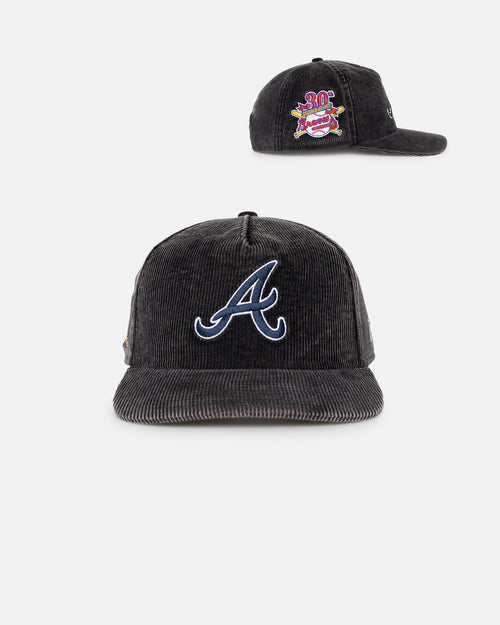New Era Atlanta Braves 'Washed Corduroy Golfer' Pre-Curved Golfer Snapback Washed Black