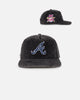 New Era Atlanta Braves 'Washed Corduroy Golfer' Pre-Curved Golfer Snapback Washed Black