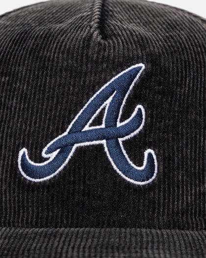 New Era Atlanta Braves 'Washed Corduroy Golfer' Pre-Curved Golfer Snapback Washed Black
