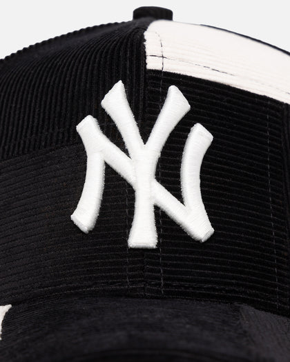 New Era New York Yankees 'Patchwork Corduroy' 9FORTY A-Frame Snapback Black/Cream