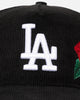 New Era Los Angeles Dodgers 'Corduroy Roses' Golfer Pre-Curved Snapback Black Corduroy/White