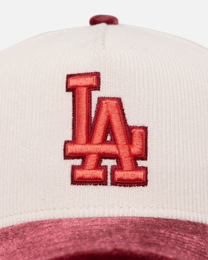 New Era Los Angeles Dodgers 'Premium Corduroy Velvet' 9FORTY A-Frame Snapback Chrome White/Cardinal