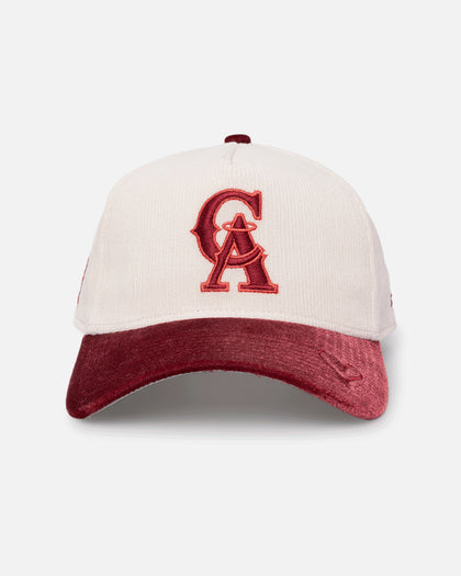 New Era California Angels 'Premium Corduroy Velvet' 9FORTY A-Frame Snapback Chrome White/Cardinal