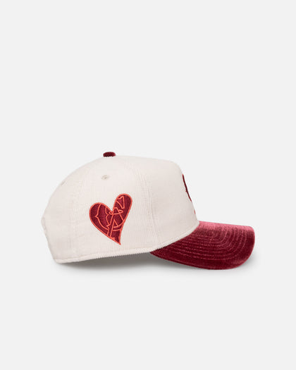 New Era California Angels 'Premium Corduroy Velvet' 9FORTY A-Frame Snapback Chrome White/Cardinal