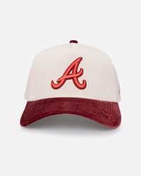 New Era Atlanta Braves 'Premium Corduroy Velvet' 9FORTY A-Frame Snapback Chrome White/Cardinal