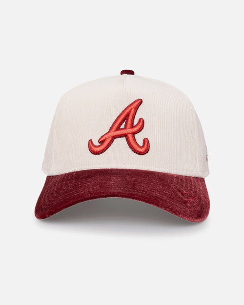 New Era Atlanta Braves 'Premium Corduroy Velvet' 9FORTY A-Frame Snapback Chrome White/Cardinal