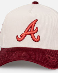 New Era Atlanta Braves 'Premium Corduroy Velvet' 9FORTY A-Frame Snapback Chrome White/Cardinal