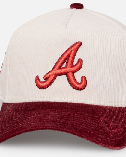 New Era Atlanta Braves 'Premium Corduroy Velvet' 9FORTY A-Frame Snapback Chrome White/Cardinal