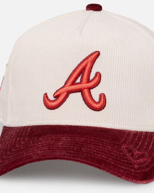 New Era Atlanta Braves 'Premium Corduroy Velvet' 9FORTY A-Frame Snapback Chrome White/Cardinal