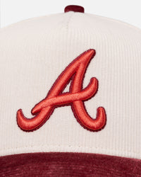 New Era Atlanta Braves 'Premium Corduroy Velvet' 9FORTY A-Frame Snapback Chrome White/Cardinal