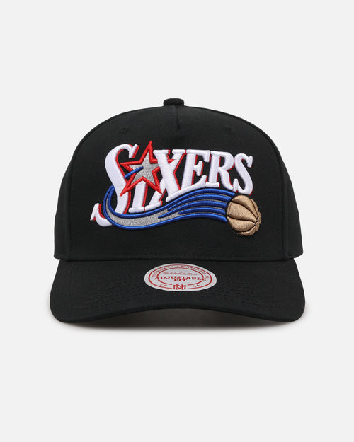 Mitchell & Ness Philadelphia 76ers Team Colour Wordmark MVP Snapback Black