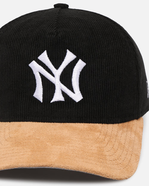 New Era New York Yankees 'Corduroy Suede' Pre-Curved Golfer Snapback  Washed Black