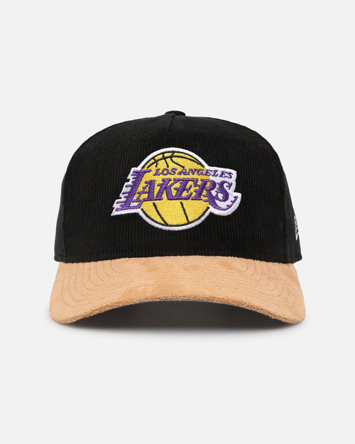 New Era Los Angeles Lakers 'Corduroy Suede' Pre-Curved Golfer Snapback Washed Black