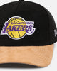 New Era Los Angeles Lakers 'Corduroy Suede' Pre-Curved Golfer Snapback Washed Black