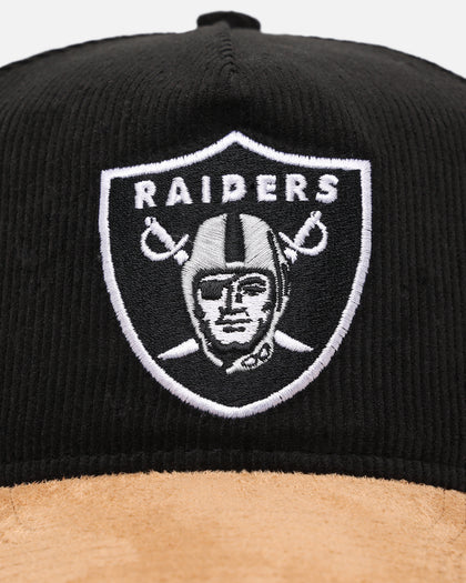 New Era Las Vegas Raiders 'Corduroy Suede' Pre-Curved Golfer Snapback  Washed Black