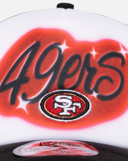 New Era San Francisco 49ers 'Airbrush' 9FORTY A-Frame Trucker Snapback White/OTC