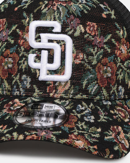 New Era San Diego Padres 'Black Floral Tapestry' 9FORTY A-Frame Trucker Snapback Tapestry
