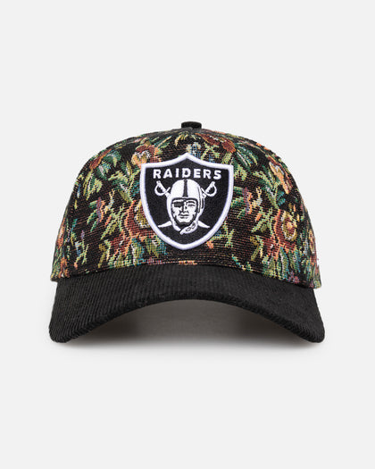 New Era Las Vegas Raiders 'Black Corduroy Floral Tapestry' 9FORTY A-Frame Snapback Tapestry/Black