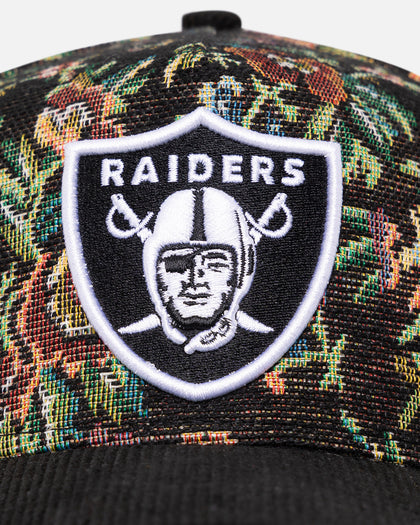 New Era Las Vegas Raiders 'Black Corduroy Floral Tapestry' 9FORTY A-Frame Snapback Tapestry/Black