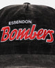 New Era Essendon Bombers 'Washed Corduroy' Pre-Curved Golfer Snapback Black/Kelly Green