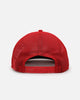 New Era San Francisco 49ers 'Podium Pack' Pre-Curved Golfer Trucker Snapback Scarlet/Metallic Gold