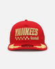 New Era New York Yankees 'Podium Pack' Pre-Curved Golfer Trucker Snapback Scarlet/Metallic Gold