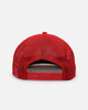 New Era New York Yankees 'Podium Pack' Pre-Curved Golfer Trucker Snapback Scarlet/Metallic Gold